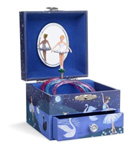 jewelkeeper musical jewelry box with spinning ballerina, glitter design, swan lake tune