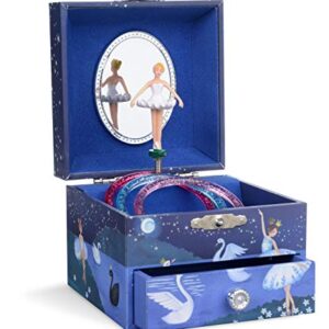 Jewelkeeper Musical Jewelry Box with Spinning Ballerina, Glitter Design, Swan Lake Tune