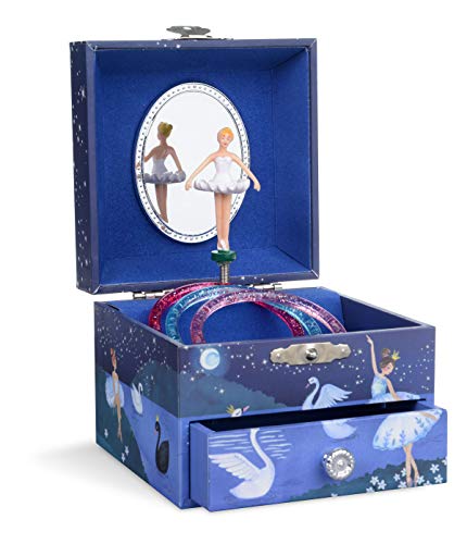 Jewelkeeper Musical Jewelry Box with Spinning Ballerina, Glitter Design, Swan Lake Tune