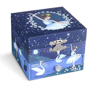 Jewelkeeper Musical Jewelry Box with Spinning Ballerina, Glitter Design, Swan Lake Tune