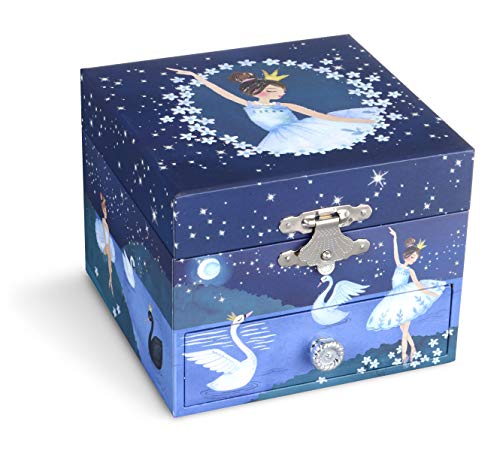 Jewelkeeper Musical Jewelry Box with Spinning Ballerina, Glitter Design, Swan Lake Tune