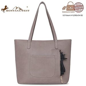 Montana West Tote Bag for Women Vegan Leather Large Concealed Carry Purse for Work Fashion Shoulder Handbag with Fringe,MWC-G029KH