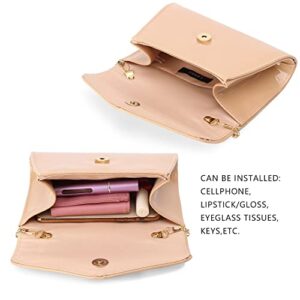 Labair Patent Leather Clutch Evening Bags for Women Wedding Formal Prom Handbag.(Nude)