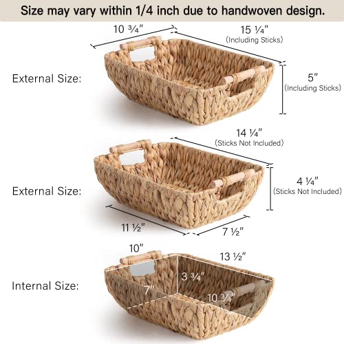 StorageWorks Hand Woven Storage Baskets and Toilet Paper Baskets Set