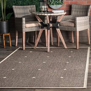 nuloom frontier glen check indoor/outdoor area rug, 5′ x 8′, grey