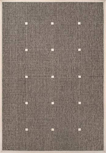 nuLOOM Frontier Glen Check Indoor/Outdoor Area Rug, 5' x 8', Grey