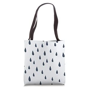 rain drops pattern in navy on blue aev091 tote bag