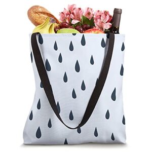 Rain Drops Pattern in Navy on Blue AEV091 Tote Bag