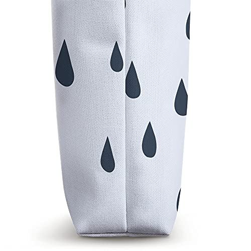 Rain Drops Pattern in Navy on Blue AEV091 Tote Bag