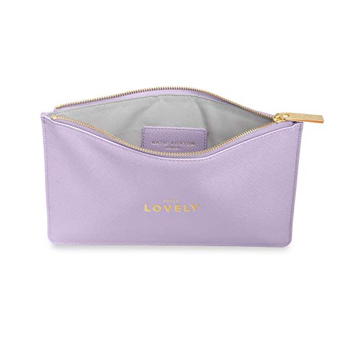 KATIE LOXTON Hello Lovely Womens Medium Vegan Leather Sentiment Perfect Pouch Lilac