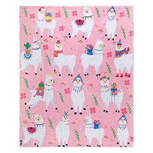 Llama Throw Blanket, Adorable Super-Soft Extra-Large Llama Blanket for Girls, Women, Teens, Kids, Baby, and Children, Cute Fleece Llama Blanket (50in x 60in) Warm and Cozy Throw for Bed Crib or Couch