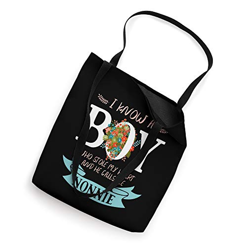 Boy Who Stole My Heart He Calls Me Nonnie Bag Grandma Gift Tote Bag