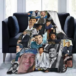 patrick dempsey as derek shepherd soft and comfortable warm throw blanket beach blanket picnic blanket fleece blankets for sofa,office bed car camp couch (60″x50″)