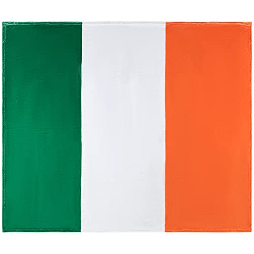 Irish Flag Throw Blanket, Super-Soft Extra-Large Ireland Flag Blanket for Men, Women, Teens and Children, Fleece Irish National Flag Blanket (50in x 60in) Warm and Cozy Throw for Events, Décor or Bed