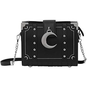 Killstar Myth Witch Spell Book Gothic Punk Crescent Moon Handbag KSRA001042