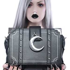 Killstar Myth Witch Spell Book Gothic Punk Crescent Moon Handbag KSRA001042