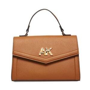 anne klein womens anne klein flap top handle satchel, potters clay, one size us