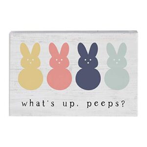 simply said, inc small talk rectangles, what’s up peeps?- 3.5″x5.25″ rustic distressed wood sign str1543