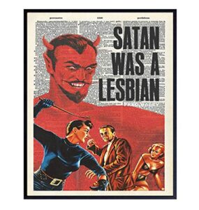 lesbian lgbtq gay dictionary wall art – 8×10 photo poster – funny gift or home decor for queer, bi – unframed vintage picture print