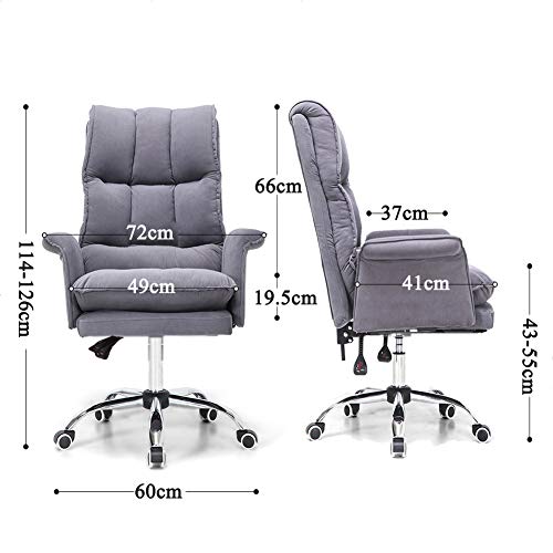 HQBL Ergonomic Adjustable High Back Recliner,Dutch Fleece Home Office Chair,360° Swivel Soft Seat with Padded Arm,for Computer Game/Executive/Rest