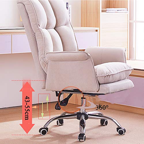 HQBL Ergonomic Adjustable High Back Recliner,Dutch Fleece Home Office Chair,360° Swivel Soft Seat with Padded Arm,for Computer Game/Executive/Rest