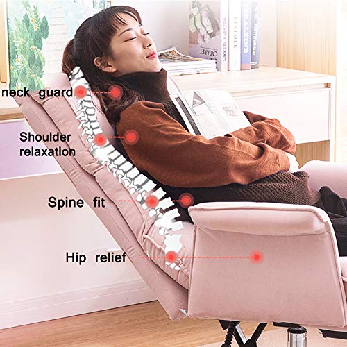 HQBL Ergonomic Adjustable High Back Recliner,Dutch Fleece Home Office Chair,360° Swivel Soft Seat with Padded Arm,for Computer Game/Executive/Rest