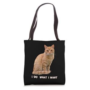 i do what i want funny orange tabby cat lovers gifts tote bag