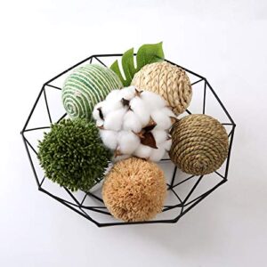 CIR OASES 6pcs 3.5inch Woven Wicker Rattan Balls Decorative Ball Twig Orbs Green Orbs Vase Bowl Filler for Tabletop Decor