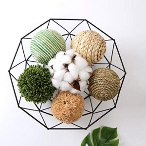 CIR OASES 6pcs 3.5inch Woven Wicker Rattan Balls Decorative Ball Twig Orbs Green Orbs Vase Bowl Filler for Tabletop Decor