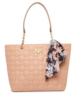 anne klein womens e/w anne klein quilted e w tote, dusty rose, one size us