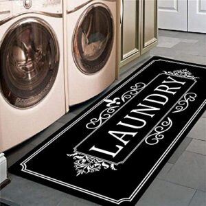 abreeze black rug laundry room runner rug laundry rug laundry floor mat durable washhouse mat black rug non-slip doormat farmhouse rug 20×59