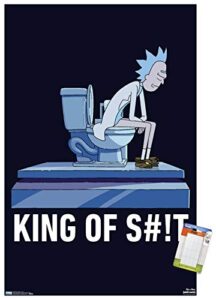 trends international rick and morty – toilet wall poster, 22.375″ x 34″, poster & mount bundle