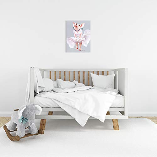 B BLINGBLING XMYATELi Pig Canvas Wall Art: Kawaii Pig Cosplay Room Decor Asthetic Room Decore with Frame and Ready to Hang (12"x16"x1 Panel)