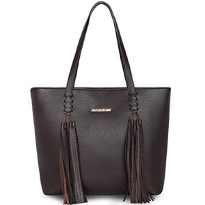 montana west tote bag for women vegan leather large concealed carry purse for work fashion shoulder handbag with fringe,mwc-g029cf