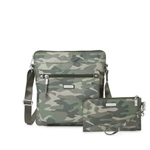 baggallini womens go bagg with rfid phone wristlet, olive camo, one size us