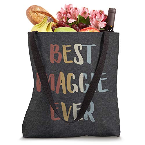 Best Maggie Ever Retro Vintage Name Gift Dark Heather Gray Tote Bag