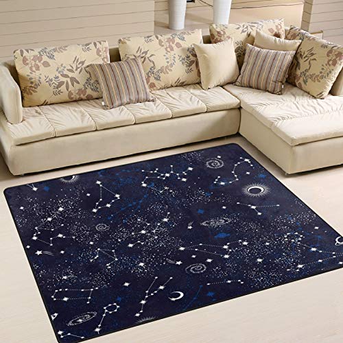 ALALAL Star Sky Area Rug, Space ​Galaxy Rug, Constellation Rugs for Living Room Rug Carpet for Bedroom 5'x7' (80 x 58 inch) Blue