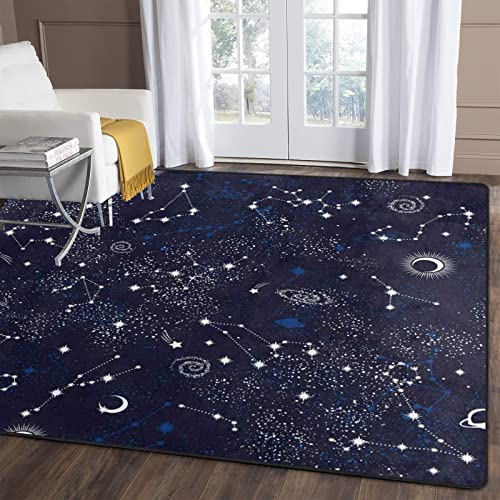 ALALAL Star Sky Area Rug, Space ​Galaxy Rug, Constellation Rugs for Living Room Rug Carpet for Bedroom 5'x7' (80 x 58 inch) Blue