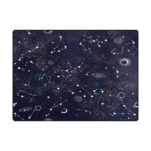 ALALAL Star Sky Area Rug, Space ​Galaxy Rug, Constellation Rugs for Living Room Rug Carpet for Bedroom 5'x7' (80 x 58 inch) Blue