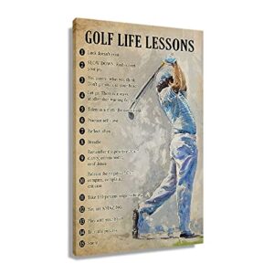 autlry vintage golf poster quotes wall art motivational canvas inspirational pictures print art education golf painting decoration for guys christmas gift unframed 16×24 inch(40x60cm)