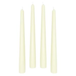 sonedly 10 inch taper candle 4 pack – unscented hand-dipped tapered candles long burning perfect for home interior – dripless and smokeless tapered candles for home 8-hour burning ivory candles