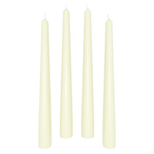 Sonedly 10 inch Taper Candle 4 Pack - Unscented Hand-Dipped Tapered Candles Long Burning Perfect for Home Interior - Dripless and Smokeless Tapered Candles for Home 8-Hour Burning Ivory Candles