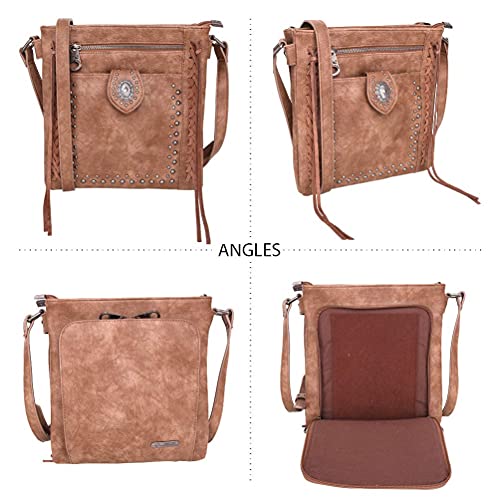 Montana West Leather Crossbody Bag Collection Concealed Carry Bag For Women Western Shoulder Bag MW918G-9360WBR