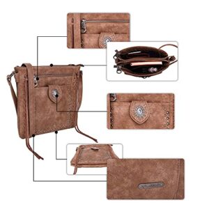 Montana West Leather Crossbody Bag Collection Concealed Carry Bag For Women Western Shoulder Bag MW918G-9360WBR