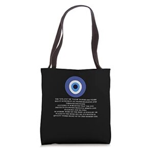 the evil eye or nazar is over 5000 years old glass art tote bag