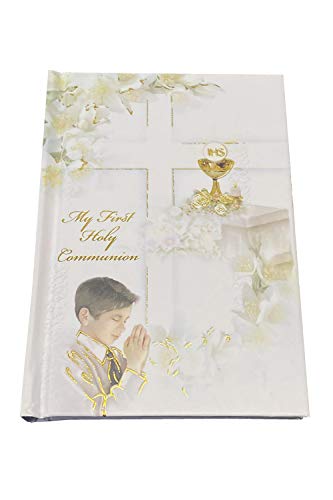 Lito First Communion Candle Set for Boys - White Silver Cross Candle Set Kit for Holy 1st Communion - (English)