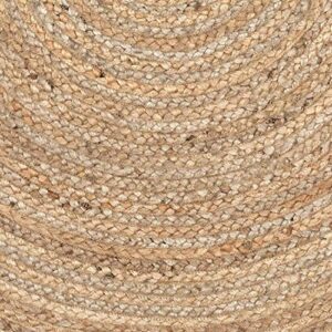 Devik Decor Braided Boho Natural Jute Reversible Collection 3 x 3ft Handmade Round Area Rug for Farmhouse Living Room Bedroom Kitchen and Outdoor Decorative Mate (3FT_Round (36 Inches X 36 Inches))