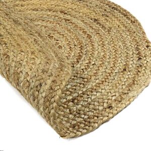 Devik Decor Braided Boho Natural Jute Reversible Collection 3 x 3ft Handmade Round Area Rug for Farmhouse Living Room Bedroom Kitchen and Outdoor Decorative Mate (3FT_Round (36 Inches X 36 Inches))