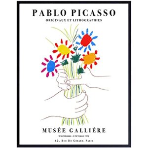 Pablo Picasso Wall Art & Decor - LARGE 11x14 - Pablo Picasso Poster Prints - Mid Century Modern Minimalist Abstract Aesthetic Room Decor - Gallery Wall Art - Bouquet of Peace - Flowers - Museum Poster