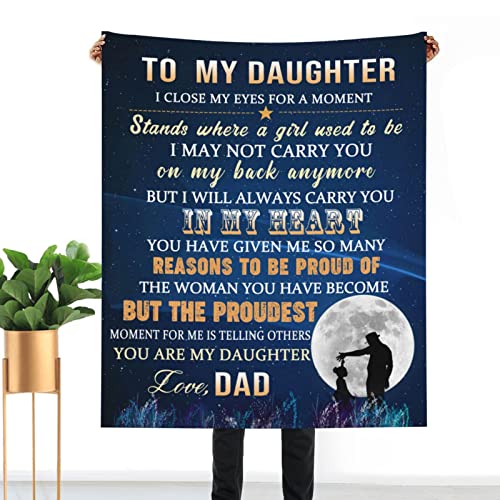 to My Daughter Blanket from Dad Throw Blankets Soft Flannel Throws for Couch Bedroom Sofa Warm Birthday Gifts 50x60in